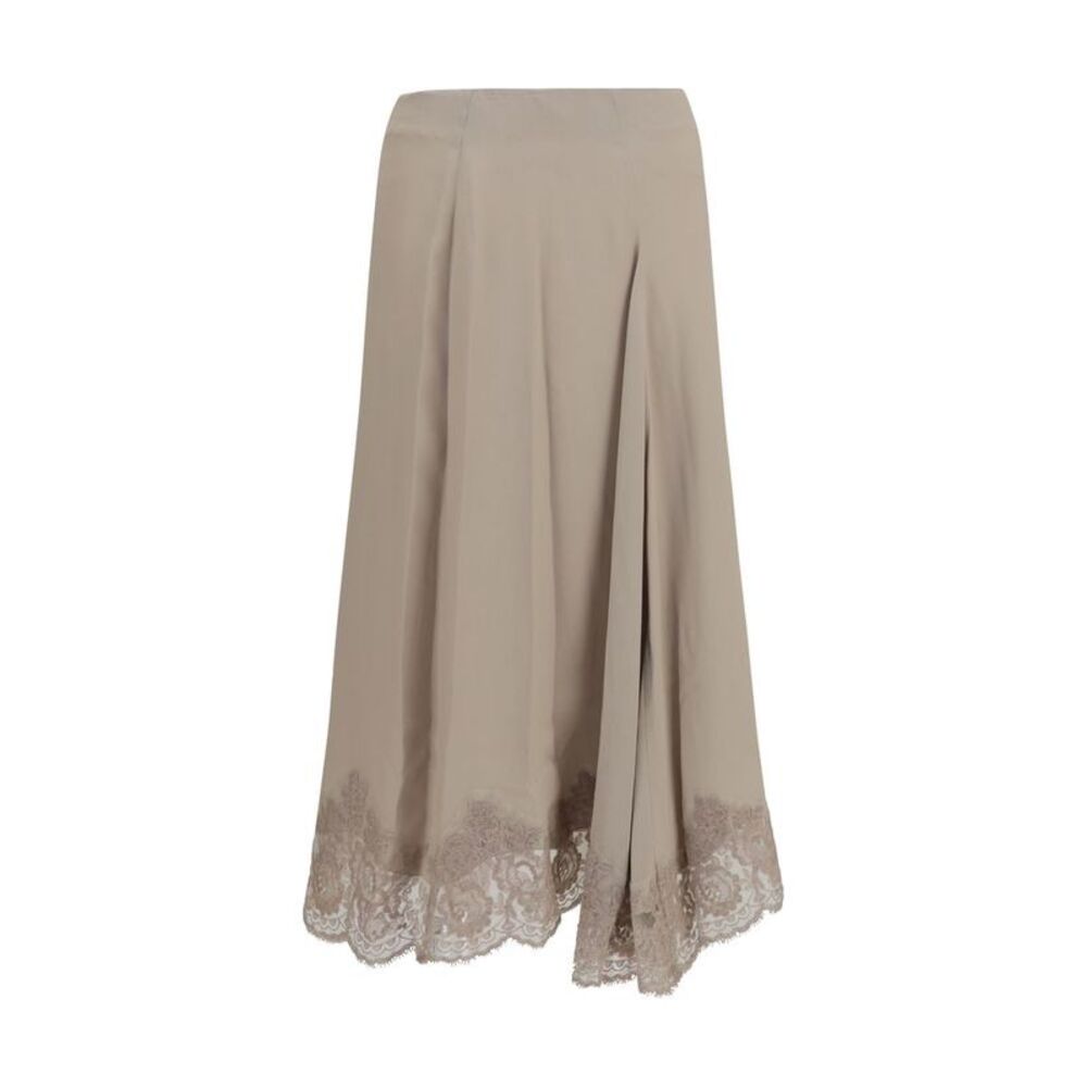 P.A.R.O.S.H. Beige Acetate Midi Women's Skirt